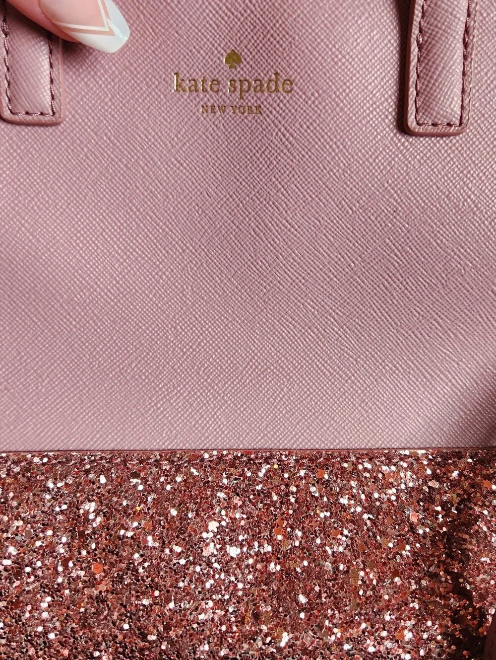 Kate Spade Greta Court Ina Satchel Crossbody Bag Dusty Peony Pink Glitter Glam